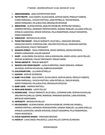 00b Recital Line Up 1