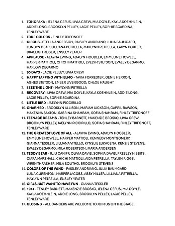 00b Recital Line Up 2
